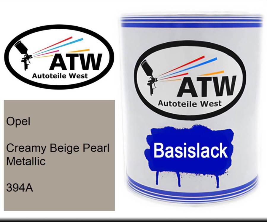 Opel, Creamy Beige Pearl Metallic, 394A: 1L Lackdose, von ATW Autoteile West.